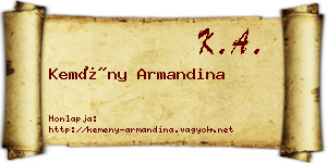 Kemény Armandina névjegykártya